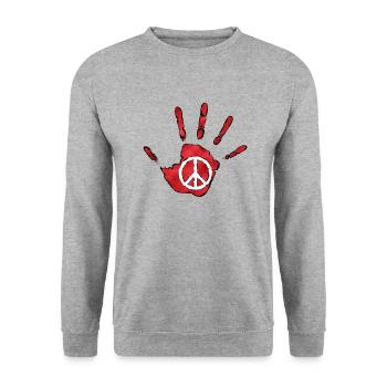 peace - Sweat-shirt Unisexe - gris chiné - Devant - Alina (178cm) & Michal (187cm)