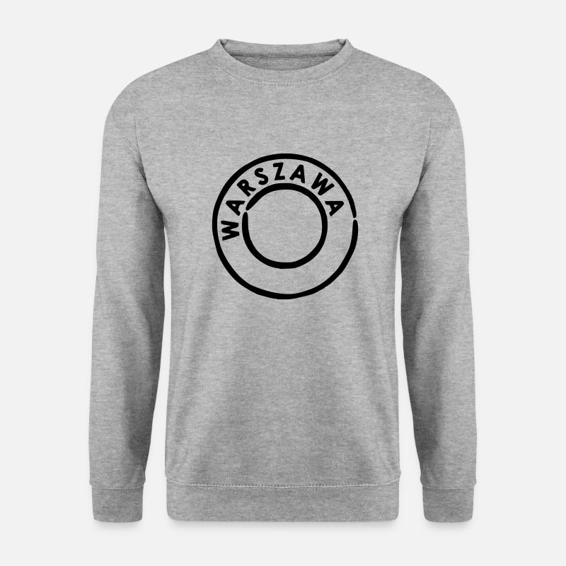 Warschau Poststempel - Unisex Pullover - Weißgrau meliert