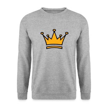 KRONE - Unisex Pullover - Weißgrau meliert - Vorne - Alina (178cm) & Michal (187cm)