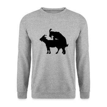 Bock - Unisex Pullover - Weißgrau meliert - Vorne - Alina (178cm) & Michal (187cm)