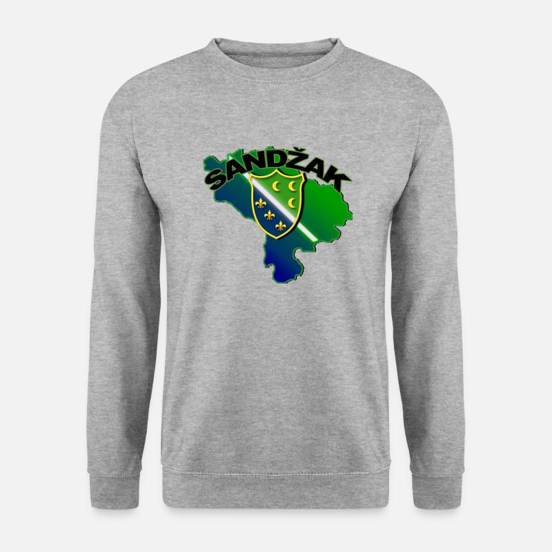 Sandzak, Sanjak grb - Unisex Pullover - Weißgrau meliert