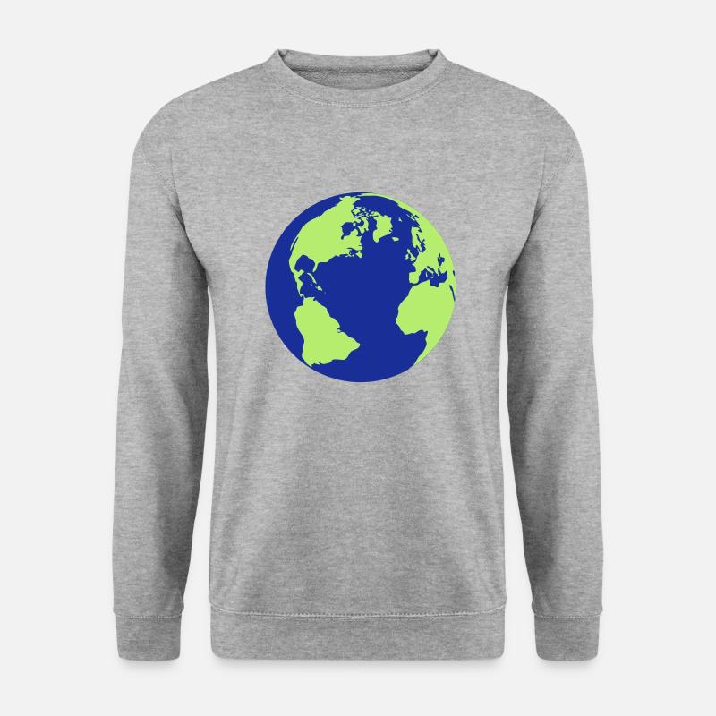 Erde Welt Planet Wasser - Unisex Pullover - Weißgrau meliert