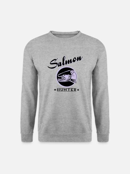 salmon hunter - Unisex Pullover - Weißgrau meliert
