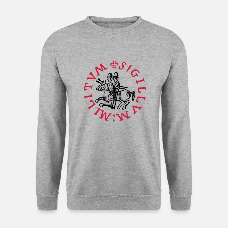 templars knights symbol - Unisex Pullover - Weißgrau meliert