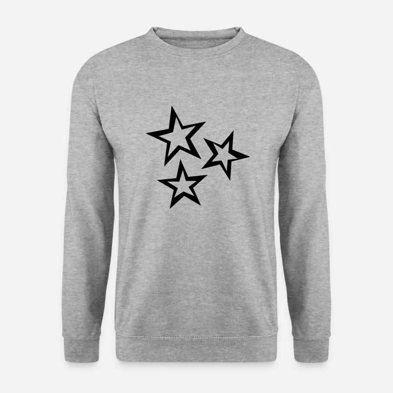 Sterne - Unisex Pullover - Weißgrau meliert