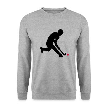 herrenhockey_c_2c - Sweat-shirt Unisexe - gris chiné - Devant - Alina (178cm) & Michal (187cm)