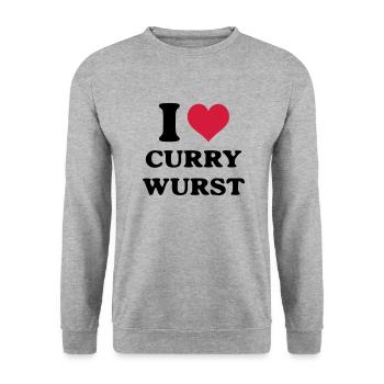 Currywurst i love - Unisex Sweatshirt - salt & pepper - Front - Alina (178cm) & Michal (187cm)