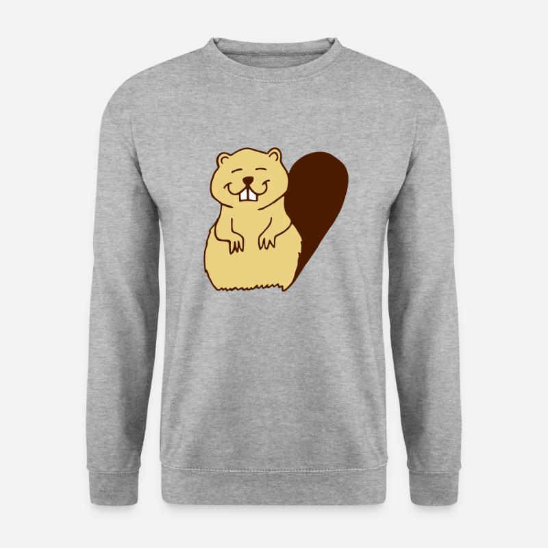 Biber - Unisex Pullover - Weißgrau meliert