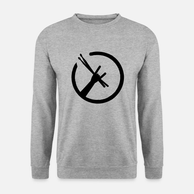 Drummers Metal Fork - Unisex Pullover - Weißgrau meliert