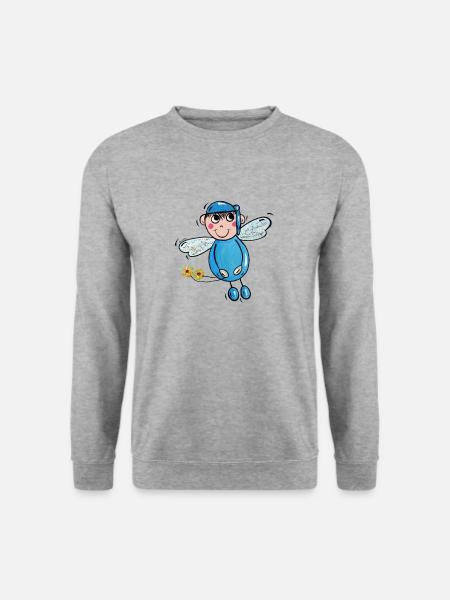 Schutzengel Leon - Unisex Pullover - Weißgrau meliert