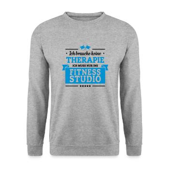 Nur ins Fitnessstudio - Unisex Pullover - Weißgrau meliert - Vorne - Alina (178cm) & Michal (187cm)
