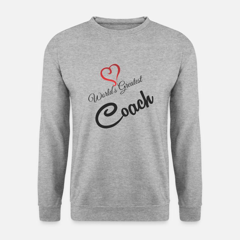 WORLD GREATEST COACH - Unisex Pullover - Weißgrau meliert
