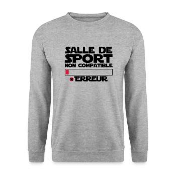 salle de sport NON compatible - Sweat-shirt Unisexe - gris chiné - Devant - Alina (178cm) & Michal (187cm)