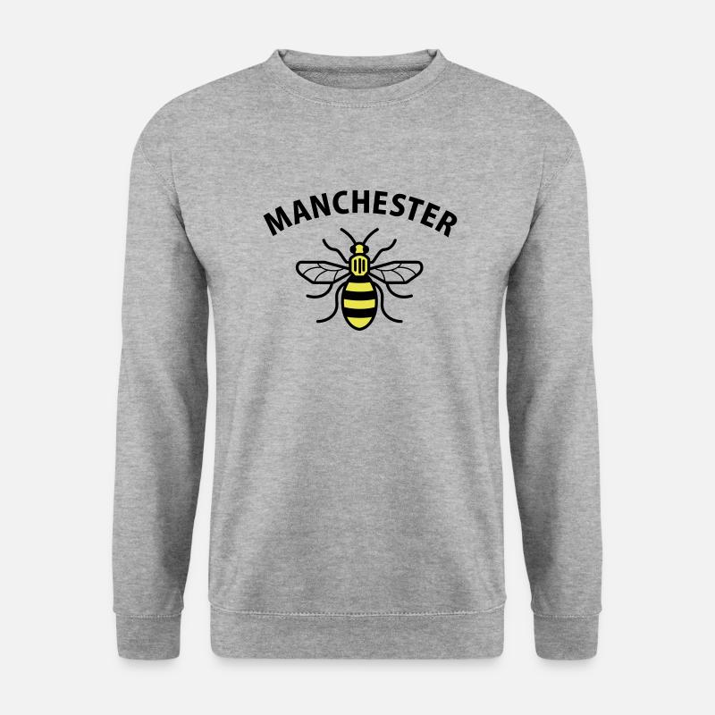 MANCHESTER MANCS MCR BIENE BEE - Unisex Pullover - Weißgrau meliert