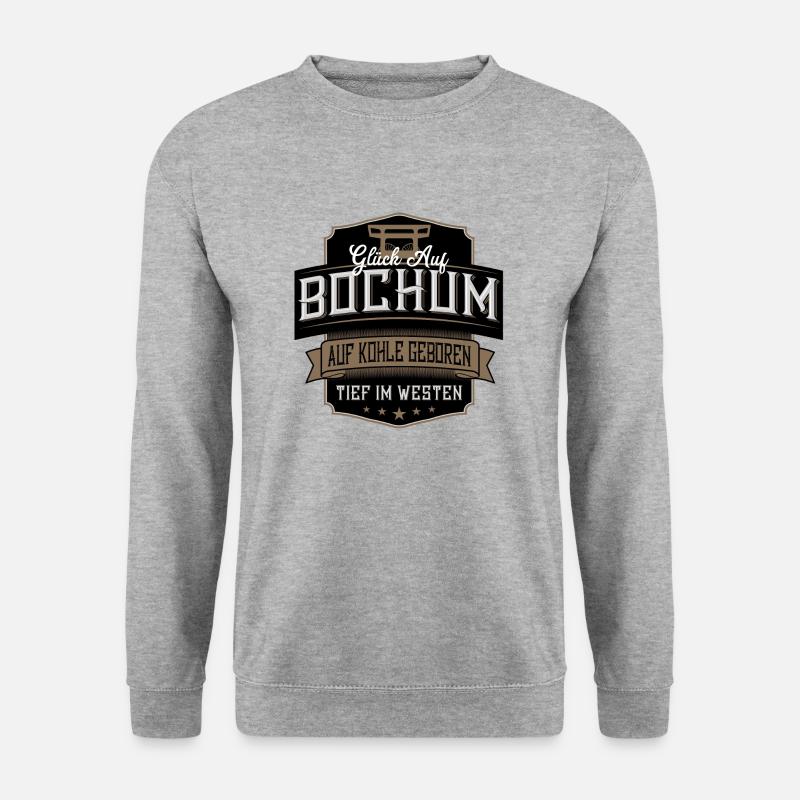 Glück Auf Bochum label - Unisex Pullover - Weißgrau meliert