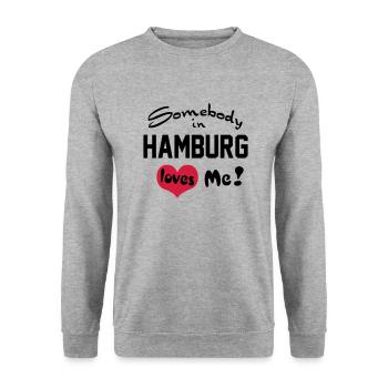 Hamburg - Unisex Sweatshirt - salt & pepper - Front - Alina (178cm) & Michal (187cm)