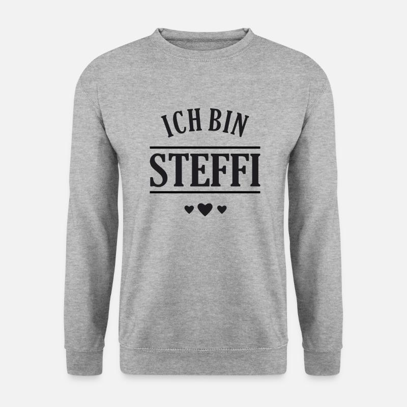 Ich bin Steffi - Unisex Pullover - Weißgrau meliert