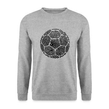 Handball Fingerabdruck - Identität - Sport - Team - Unisex Pullover - Weißgrau meliert - Vorne - Alina (178cm) & Michal (187cm)