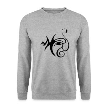 Œil-Scorpion 2 (monochrome) - Sweat-shirt Unisexe - gris chiné - Devant - Alina (178cm) & Michal (187cm)