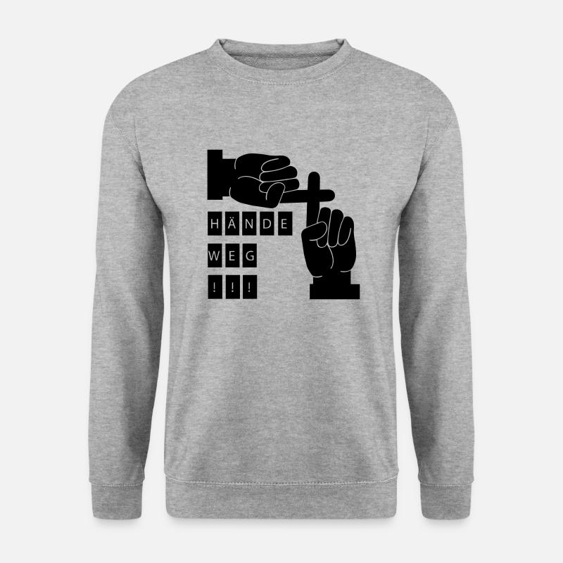 Finger weg - Unisex Pullover - Weißgrau meliert
