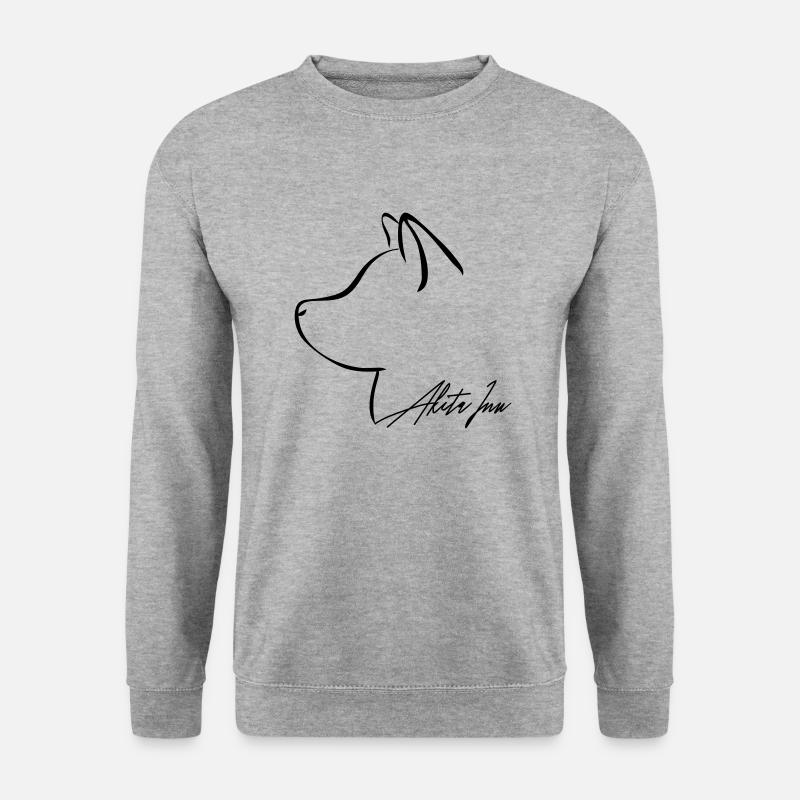 AKITA INU Profil E WILSIGNS - Unisex Pullover - Weißgrau meliert