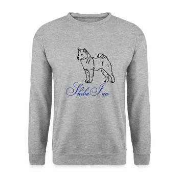 shibainust_002 - Sweat-shirt Unisexe - gris chiné - Devant - Alina (178cm) & Michal (187cm)