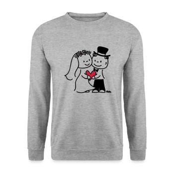 Brautpaar (c) - Unisex Sweatshirt - salt & pepper - Front - Alina (178cm) & Michal (187cm)
