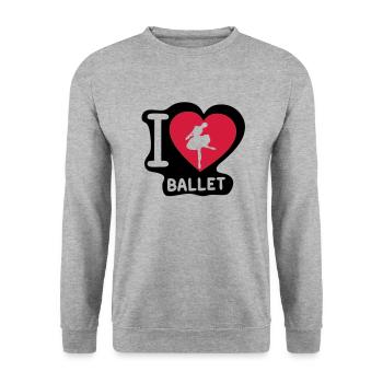love coeur heart danseuse ballet dancer1 - Sweat-shirt Unisexe - gris chiné - Devant - Alina (178cm) & Michal (187cm)