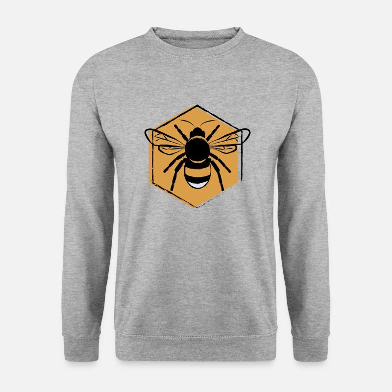 Biene - Unisex Pullover - Weißgrau meliert