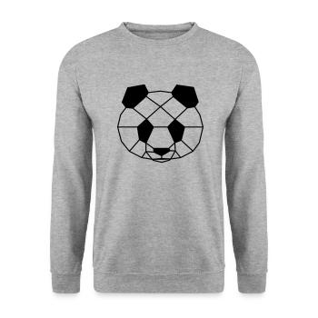 Poly Panda - Unisex Pullover - Weißgrau meliert - Vorne - Alina (178cm) & Michal (187cm)