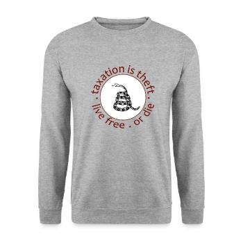 live free or die - Unisex Pullover - Weißgrau meliert - Vorne - Alina (178cm) & Michal (187cm)