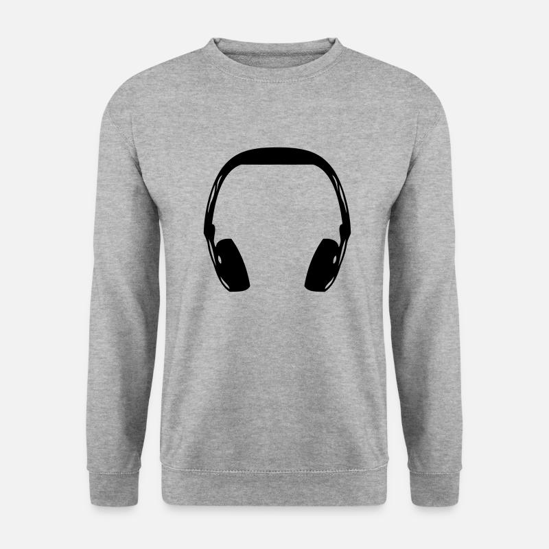 headphone - Unisex Pullover - Weißgrau meliert