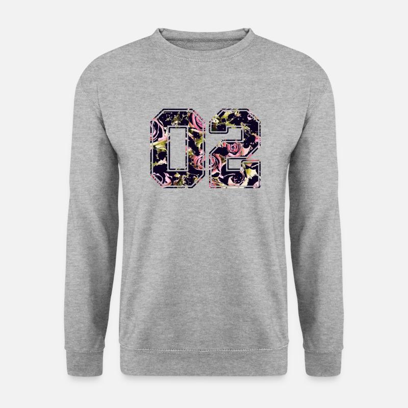 Number two 02 roses pattern - Unisex Sweatshirt - salt & pepper
