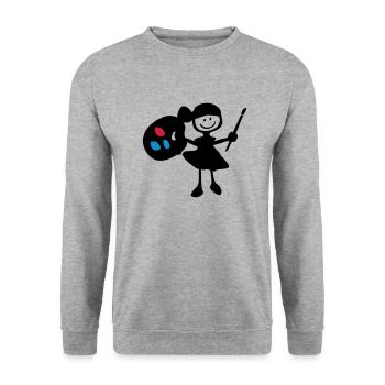 painter_girl - Unisex Sweatshirt - salt & pepper - Front - Alina (178cm) & Michal (187cm)