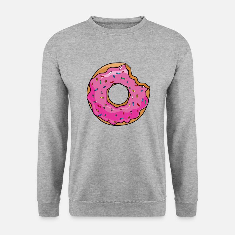 Donut mit Biss - Unisex Pullover - Weißgrau meliert