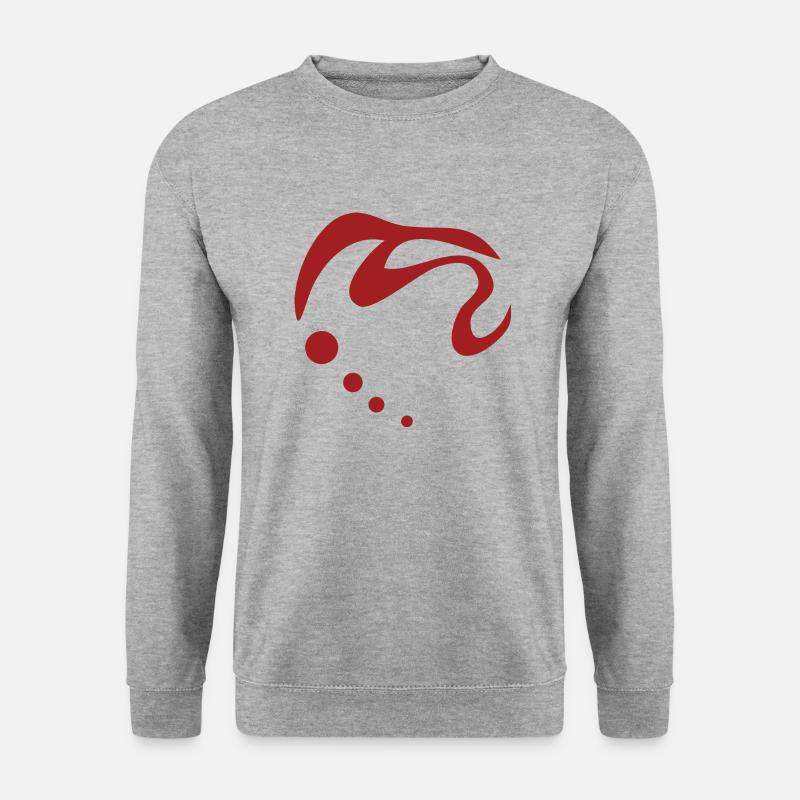 Dynamisches rot - Unisex Pullover - Weißgrau meliert