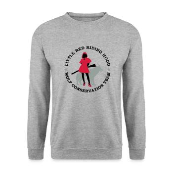 Wolf Erhaltung Team - Unisex Pullover - Weißgrau meliert - Vorne - Alina (178cm) & Michal (187cm)