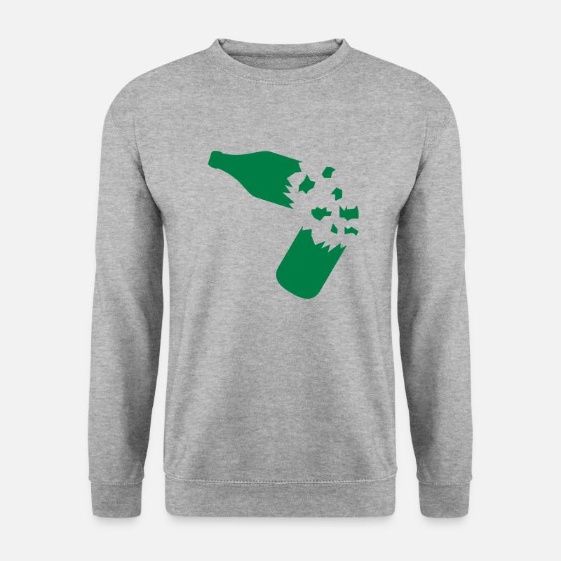 broken_bottle - Unisex Pullover - Weißgrau meliert