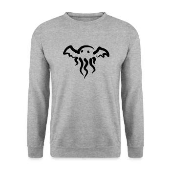 Cthulhu simple - Unisex Pullover - Weißgrau meliert - Vorne - Alina (178cm) & Michal (187cm)
