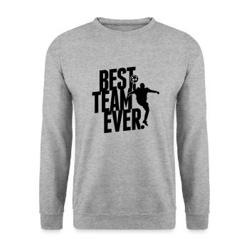 Best team ever - soccer - Unisex Sweatshirt - salt & pepper - Front - Alina (178cm) & Michal (187cm)