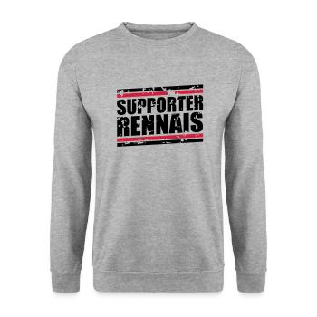 Supporter Rennais vintage - Sweat-shirt Unisexe - gris chiné - Devant - Alina (178cm) & Michal (187cm)