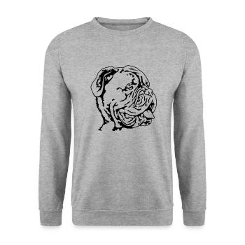 153a Dogue de Bordeaux - Unisex Sweatshirt - salt & pepper - Front - Alina (178cm) & Michal (187cm)