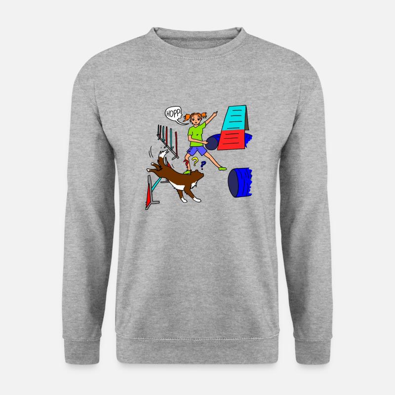 Hopp! - Unisex Pullover - Weißgrau meliert