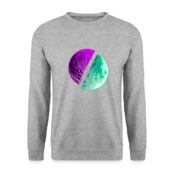 Moon - Unisex Sweatshirt - salt & pepper - Front - Alina (178cm) & Michal (187cm)