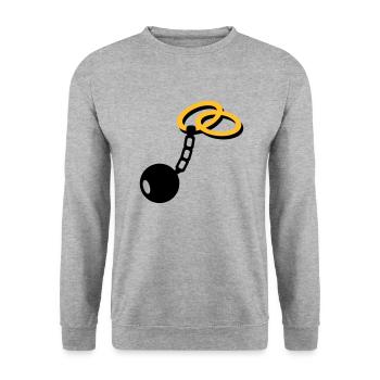 Mariage Bagues - Sweat-shirt Unisexe - gris chiné - Devant - Alina (178cm) & Michal (187cm)