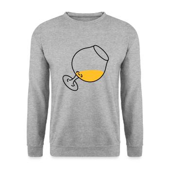 Cognacglas - Unisex Pullover - Weißgrau meliert - Vorne - Alina (178cm) & Michal (187cm)