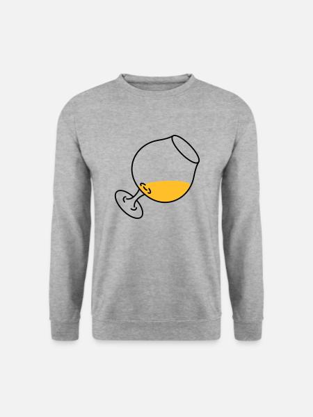 Cognacglas - Unisex Pullover - Weißgrau meliert