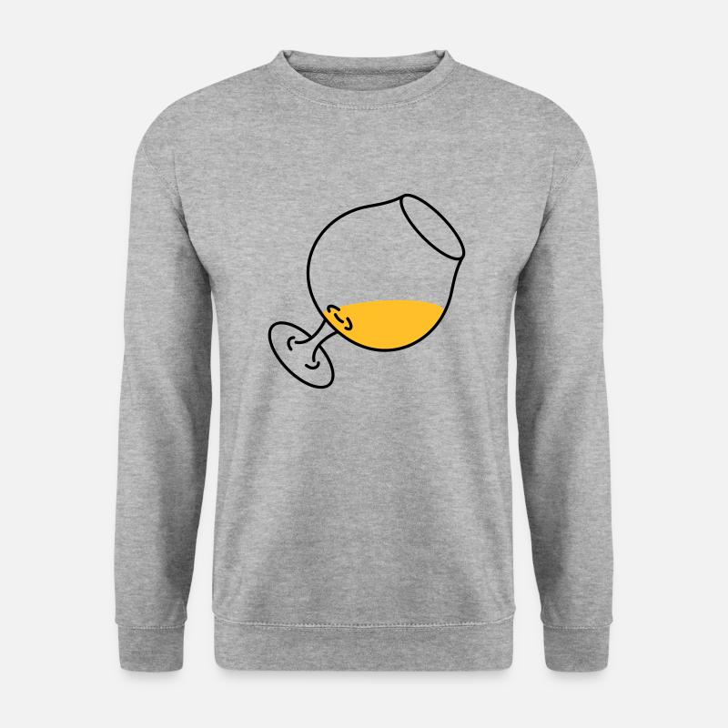 Cognacglas - Unisex Pullover - Weißgrau meliert