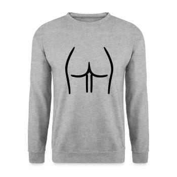 Po - Unisex Pullover - Weißgrau meliert - Vorne - Alina (178cm) & Michal (187cm)
