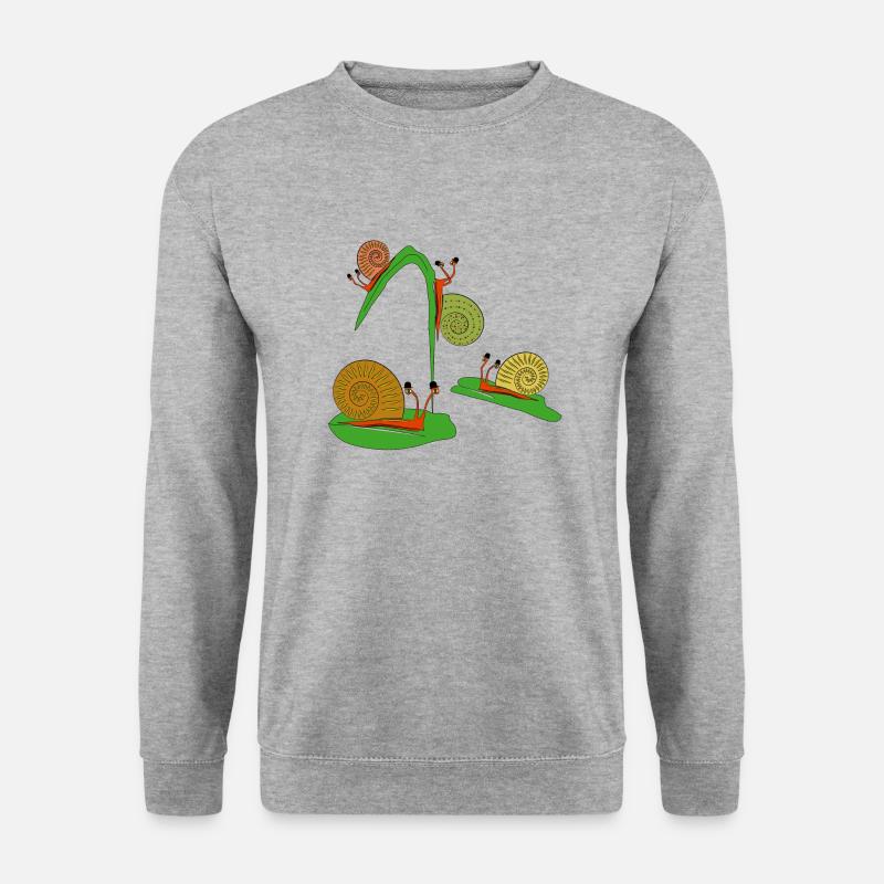 schneckenspass - Unisex Pullover - Weißgrau meliert